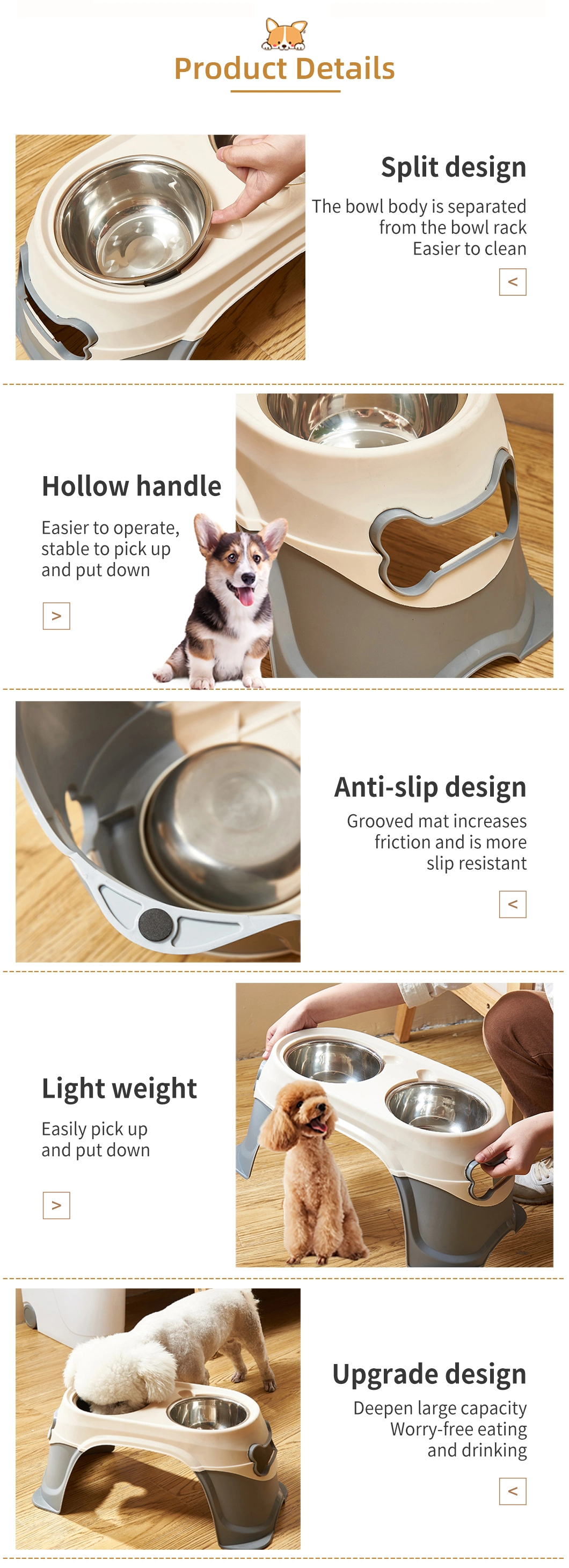 Double Pet Bowl Dog Food Water Feeder Stainless Steel Pet Drinking Dish Feeder Cat Puppy Feeding Supplies